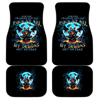 Devil Skull Car Mats One Day I'm Gonna Just Say And Let My Demons Out Play - Wonder Print Shop
