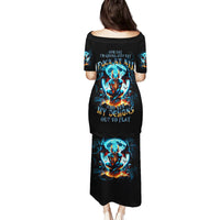 Devil Skull Family Matching Puletasi and Hawaiian Shirt One Day I'm Gonna Just Say And Let My Demons Out Play - Wonder Print Shop