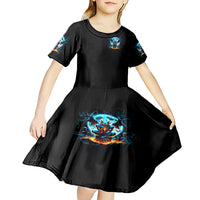 Devil Skull Kid Short Sleeve Dress One Day I'm Gonna Just Say And Let My Demons Out Play - Wonder Print Shop