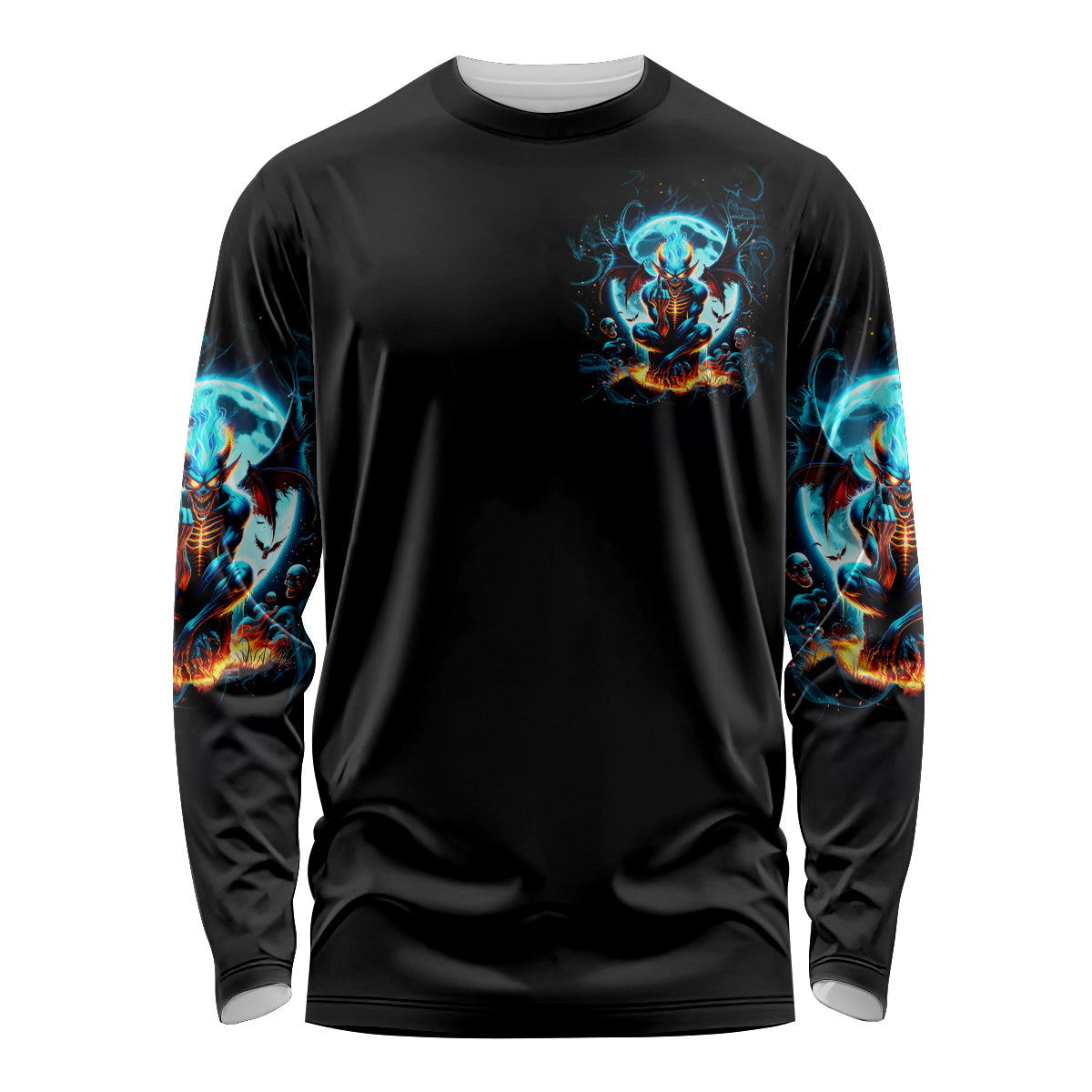 Devil Skull Long Sleeve Shirt One Day I'm Gonna Just Say And Let My Demons Out Play - Wonder Print Shop
