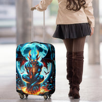 Devil Skull Luggage Cover One Day I'm Gonna Just Say And Let My Demons Out Play - Wonder Print Shop