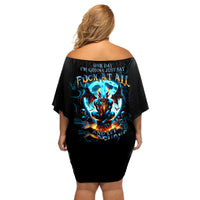 Devil Skull Off Shoulder Short Dress One Day I'm Gonna Just Say And Let My Demons Out Play - Wonder Print Shop