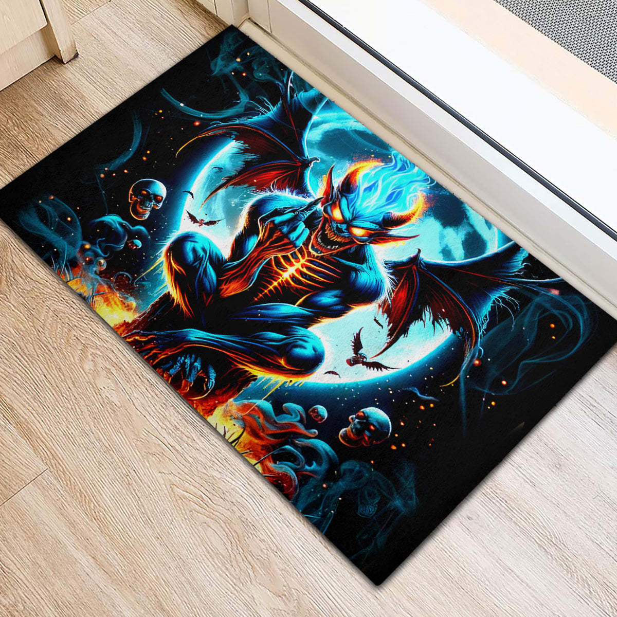 Devil Skull Rubber Doormat One Day I'm Gonna Just Say And Let My Demons Out Play - Wonder Print Shop