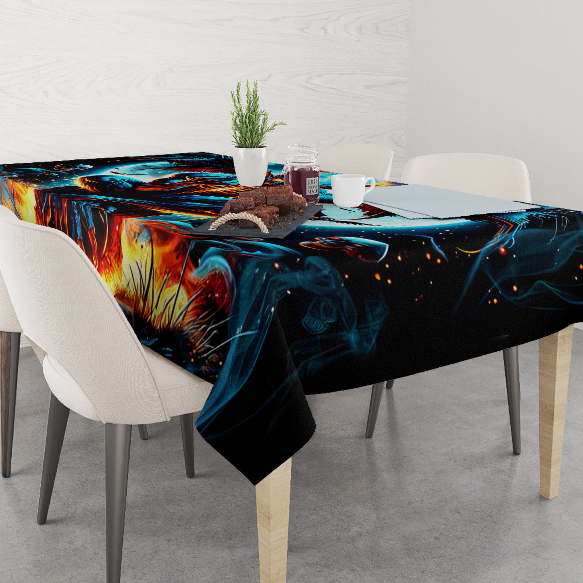 Devil Skull Tablecloth One Day I'm Gonna Just Say And Let My Demons Out Play - Wonder Print Shop