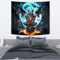 Devil Skull Tapestry One Day I'm Gonna Just Say And Let My Demons Out Play - Wonder Print Shop