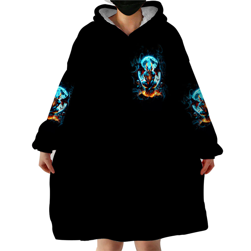 Devil Skull Wearable Blanket Hoodie One Day I'm Gonna Just Say And Let My Demons Out Play - Wonder Print Shop