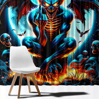 Devil Skull Window Curtain One Day I'm Gonna Just Say And Let My Demons Out Play - Wonder Print Shop