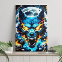 Wolf Skull Canvas Wall Art Born As Human But Wolft At Heart - Wonder Print Shop