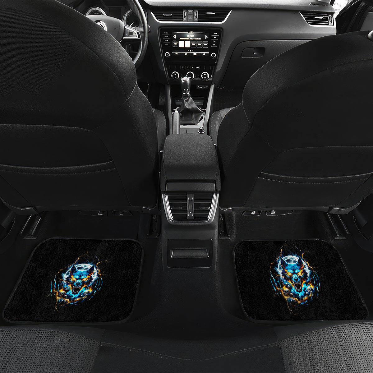 Wolf Skull Car Mats Born As Human But Wolft At Heart - Wonder Print Shop