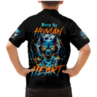 Wolf Skull Family Matching Mermaid Dress and Hawaiian Shirt Born As Human But Wolft At Heart - Wonder Print Shop