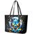 Wolf Skull Leather Tote Bag Born As Human But Wolft At Heart - Wonder Print Shop