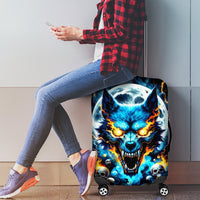 Wolf Skull Luggage Cover Born As Human But Wolft At Heart - Wonder Print Shop