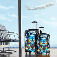 Wolf Skull Luggage Cover Born As Human But Wolft At Heart - Wonder Print Shop