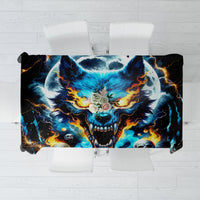 Wolf Skull Tablecloth Born As Human But Wolft At Heart - Wonder Print Shop