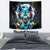 Wolf Skull Tapestry Born As Human But Wolft At Heart - Wonder Print Shop