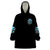 Wolf Skull Wearable Blanket Hoodie Born As Human But Wolft At Heart - Wonder Print Shop