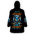 Wolf Skull Wearable Blanket Hoodie Born As Human But Wolft At Heart - Wonder Print Shop
