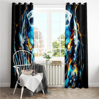 Wolf Skull Window Curtain Born As Human But Wolft At Heart - Wonder Print Shop