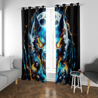 Wolf Skull Window Curtain Born As Human But Wolft At Heart - Wonder Print Shop
