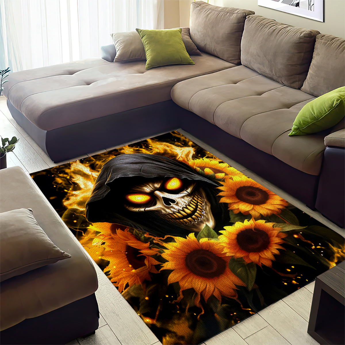 Sunflower Skull Area Rug Assuming I Was Like Most Girls Was Your First Mistake - Wonder Print Shop