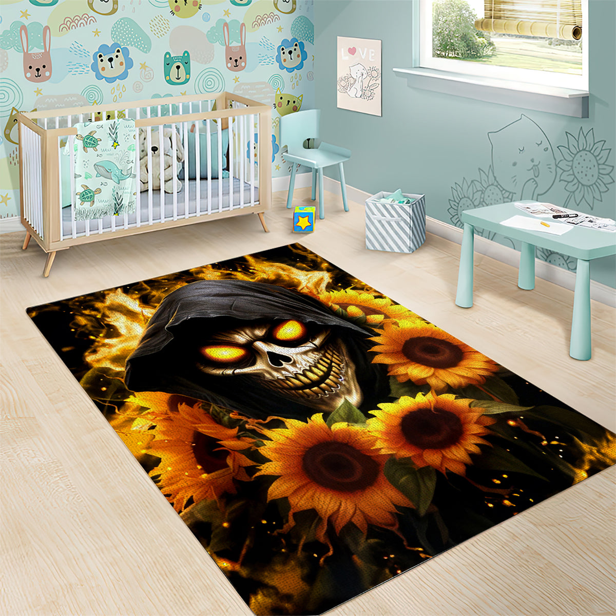 Sunflower Skull Area Rug Assuming I Was Like Most Girls Was Your First Mistake - Wonder Print Shop