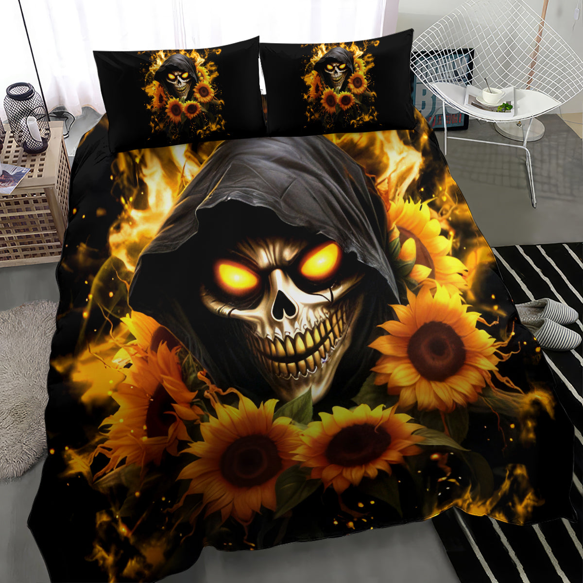 Sunflower Skull Bedding Set Assuming I Was Like Most Girls Was Your First Mistake - Wonder Print Shop