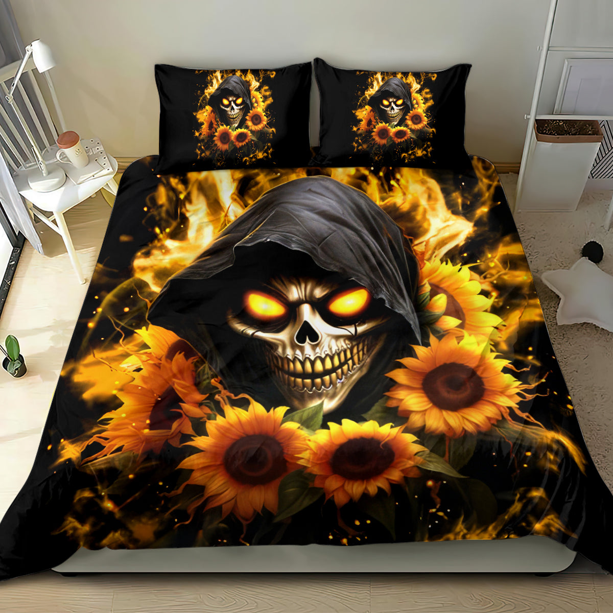 Sunflower Skull Bedding Set Assuming I Was Like Most Girls Was Your First Mistake - Wonder Print Shop