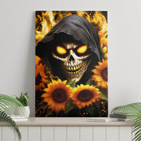 Sunflower Skull Canvas Wall Art Assuming I Was Like Most Girls Was Your First Mistake - Wonder Print Shop