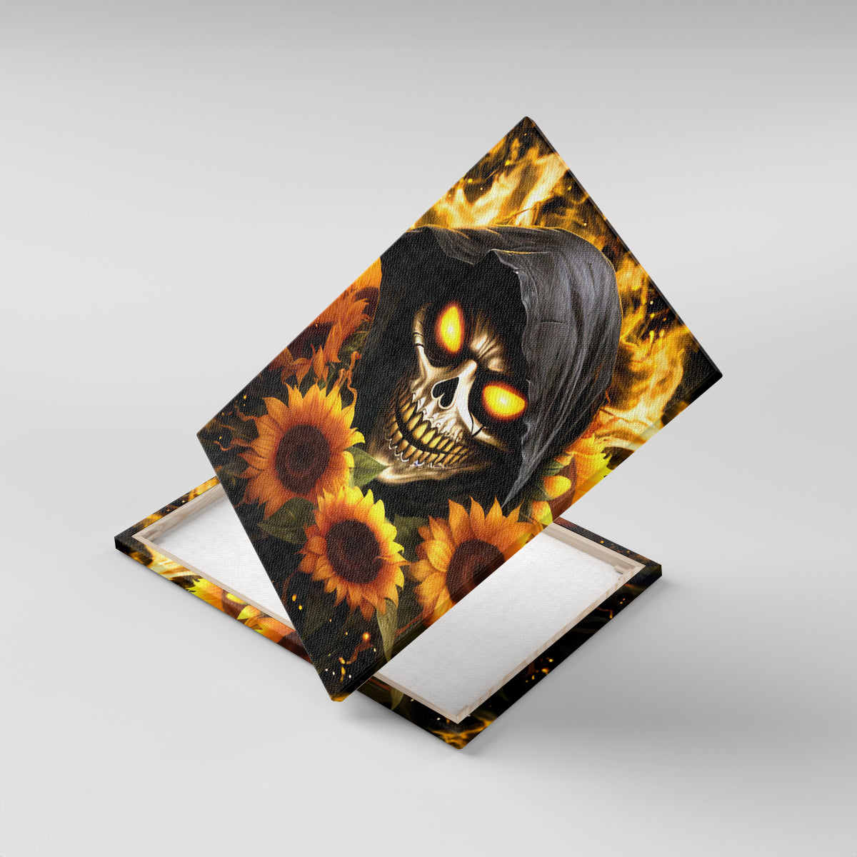 Sunflower Skull Canvas Wall Art Assuming I Was Like Most Girls Was Your First Mistake - Wonder Print Shop
