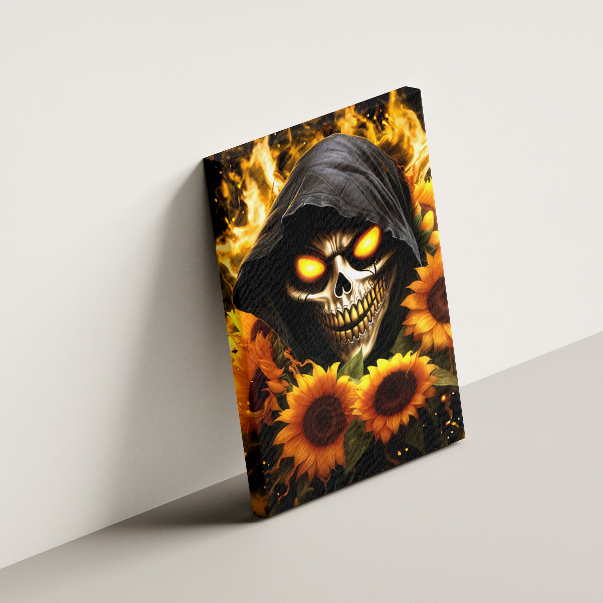 Sunflower Skull Canvas Wall Art Assuming I Was Like Most Girls Was Your First Mistake - Wonder Print Shop