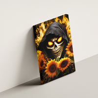 Sunflower Skull Canvas Wall Art Assuming I Was Like Most Girls Was Your First Mistake - Wonder Print Shop