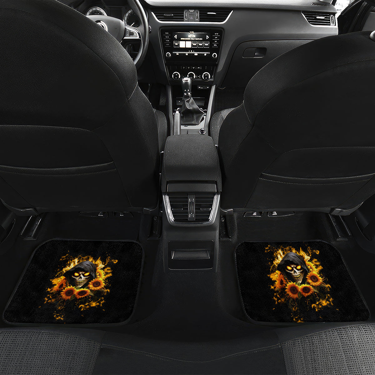 Sunflower Skull Car Mats Assuming I Was Like Most Girls Was Your First Mistake - Wonder Print Shop