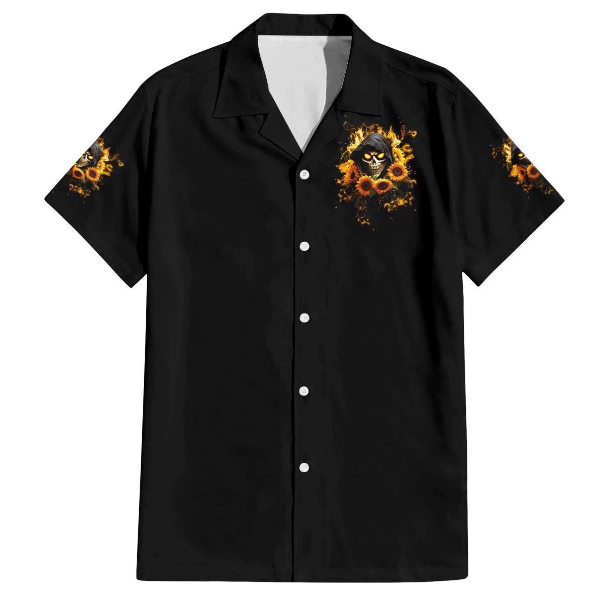 Sunflower Skull Family Matching Off Shoulder Long Sleeve Dress and Hawaiian Shirt Assuming I Was Like Most Girls Was Your First Mistake - Wonder Print Shop