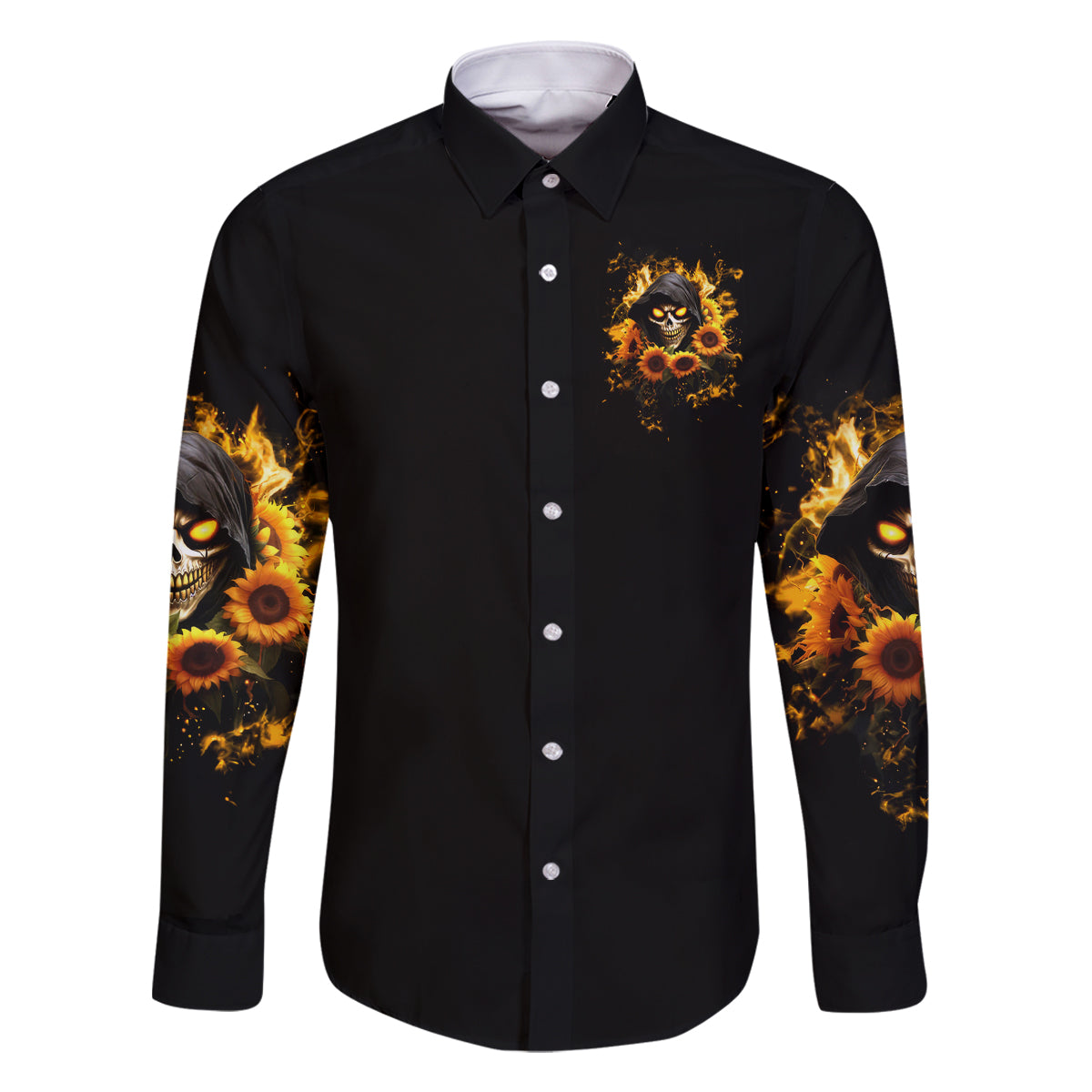 Sunflower Skull Family Matching Off Shoulder Short Dress and Hawaiian Shirt Assuming I Was Like Most Girls Was Your First Mistake - Wonder Print Shop