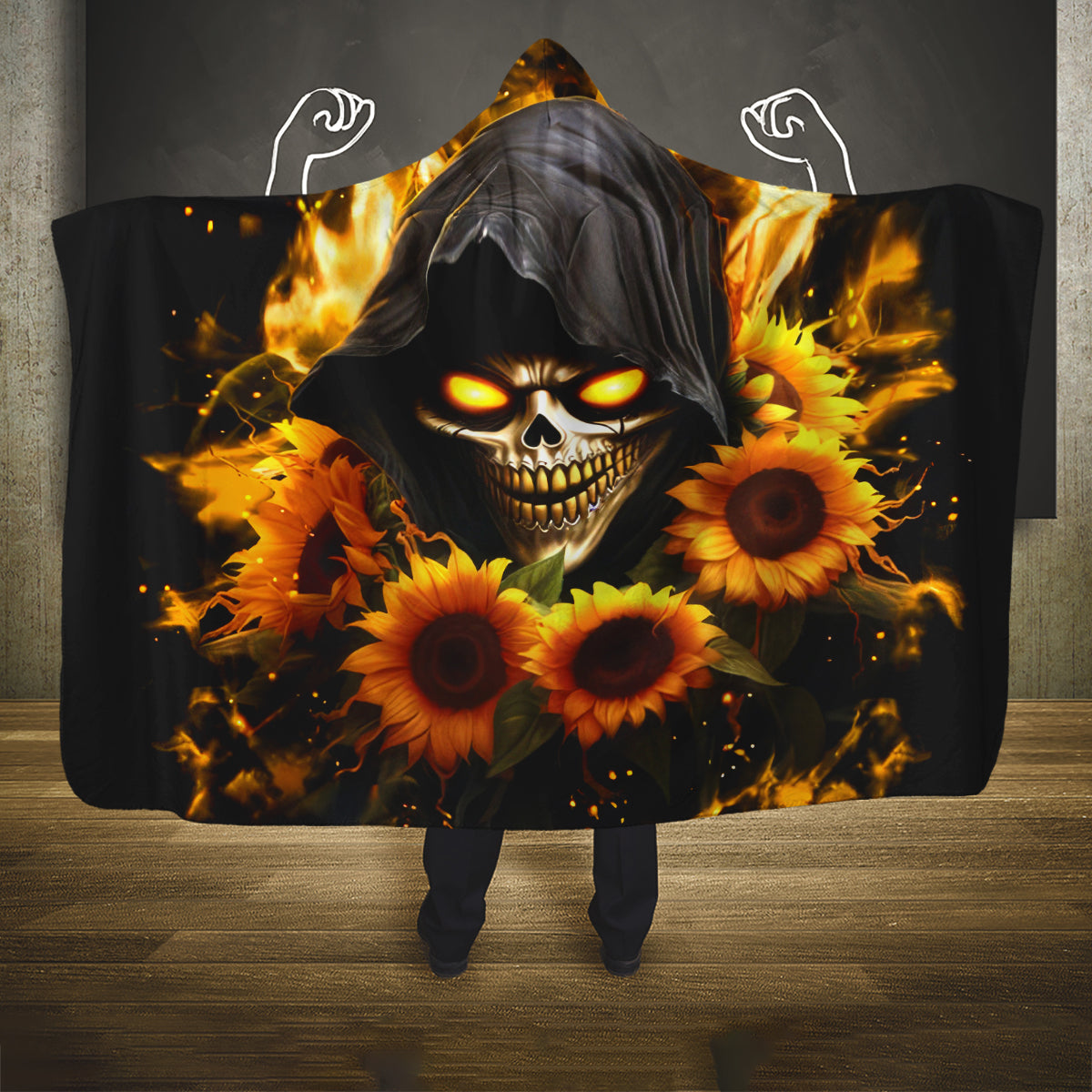 Sunflower Skull Hooded Blanket Assuming I Was Like Most Girls Was Your First Mistake