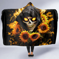 Sunflower Skull Hooded Blanket Assuming I Was Like Most Girls Was Your First Mistake