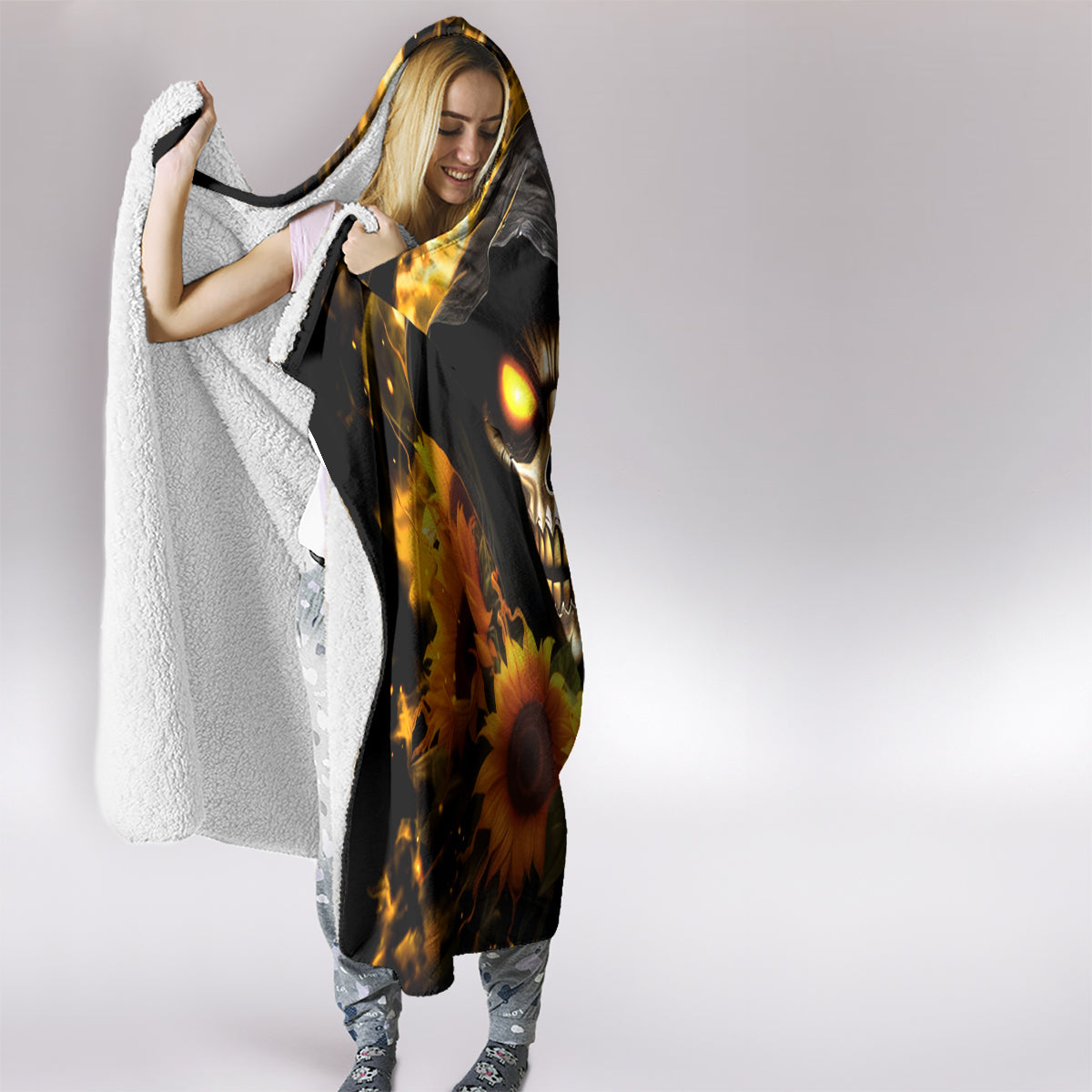 Sunflower Skull Hooded Blanket Assuming I Was Like Most Girls Was Your First Mistake