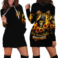 Sunflower Skull Hoodie Dress Assuming I Was Like Most Girls Was Your First Mistake - Wonder Print Shop