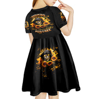 Sunflower Skull Kid Short Sleeve Dress Assuming I Was Like Most Girls Was Your First Mistake - Wonder Print Shop
