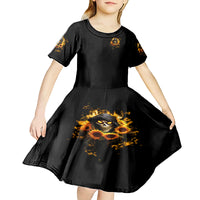 Sunflower Skull Kid Short Sleeve Dress Assuming I Was Like Most Girls Was Your First Mistake - Wonder Print Shop