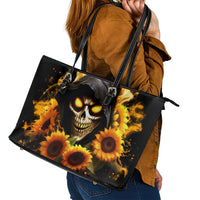 Sunflower Skull Leather Tote Bag Assuming I Was Like Most Girls Was Your First Mistake - Wonder Print Shop