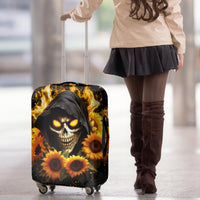 Sunflower Skull Luggage Cover Assuming I Was Like Most Girls Was Your First Mistake - Wonder Print Shop