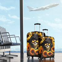 Sunflower Skull Luggage Cover Assuming I Was Like Most Girls Was Your First Mistake - Wonder Print Shop