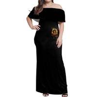 Sunflower Skull Off Shoulder Maxi Dress Assuming I Was Like Most Girls Was Your First Mistake - Wonder Print Shop