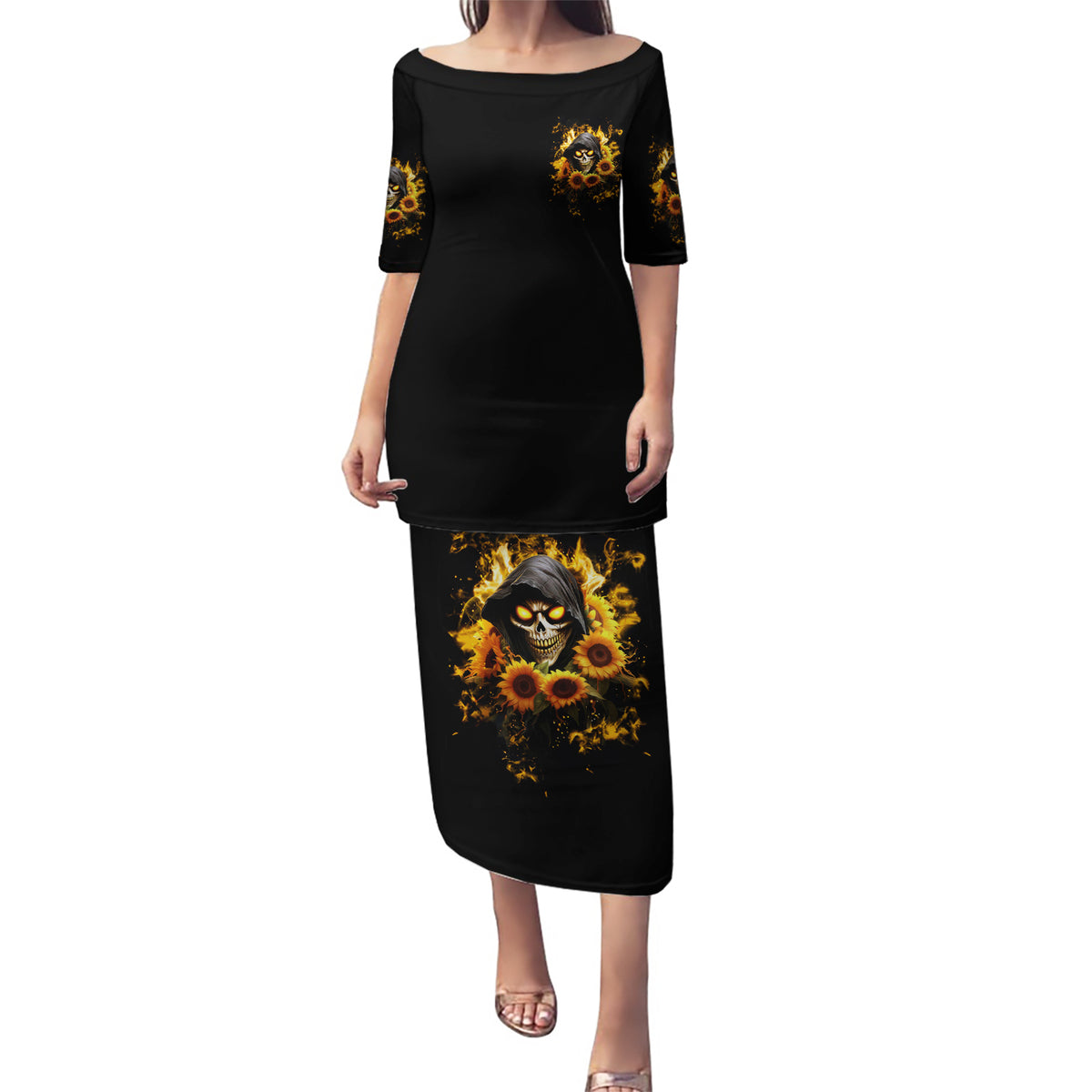 Sunflower Skull Puletasi Assuming I Was Like Most Girls Was Your First Mistake - Wonder Print Shop