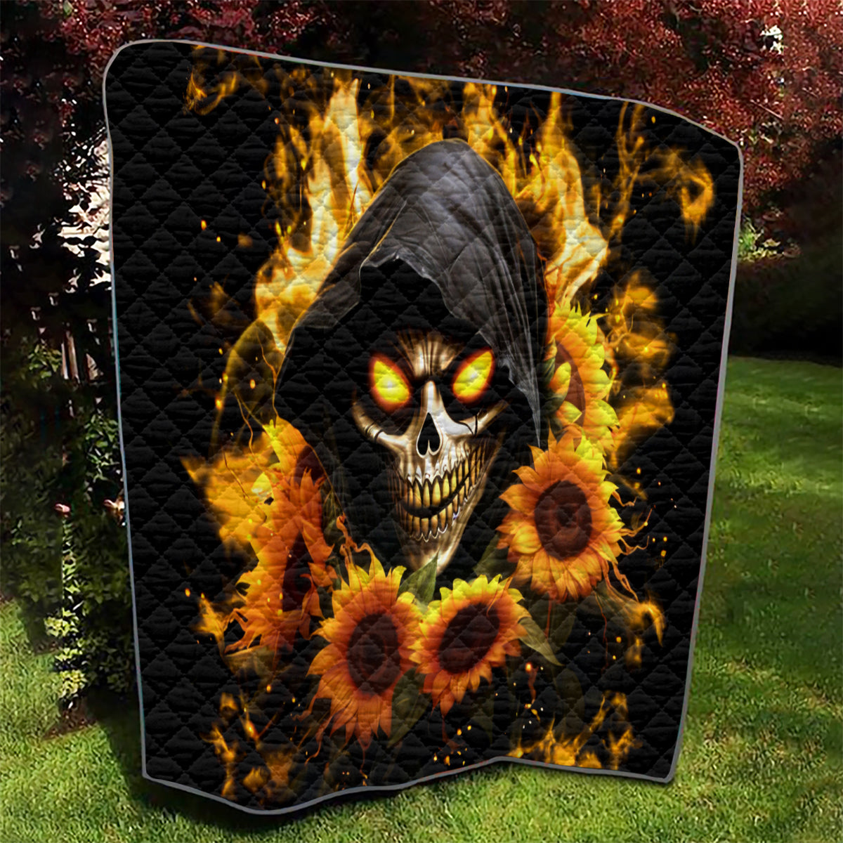 Sunflower Skull Quilt Assuming I Was Like Most Girls Was Your First Mistake - Wonder Print Shop