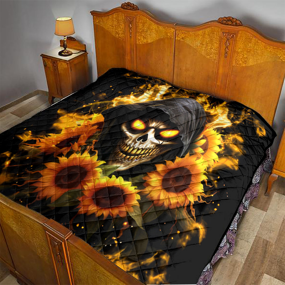 Sunflower Skull Quilt Assuming I Was Like Most Girls Was Your First Mistake - Wonder Print Shop