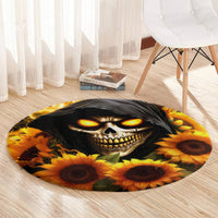 Sunflower Skull Round Carpet Assuming I Was Like Most Girls Was Your First Mistake