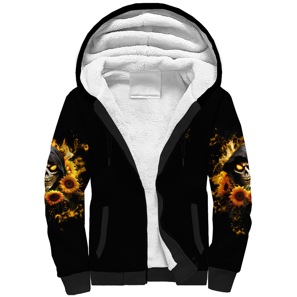 Sunflower Skull Sherpa Hoodie Assuming I Was Like Most Girls Was Your First Mistake - Wonder Print Shop
