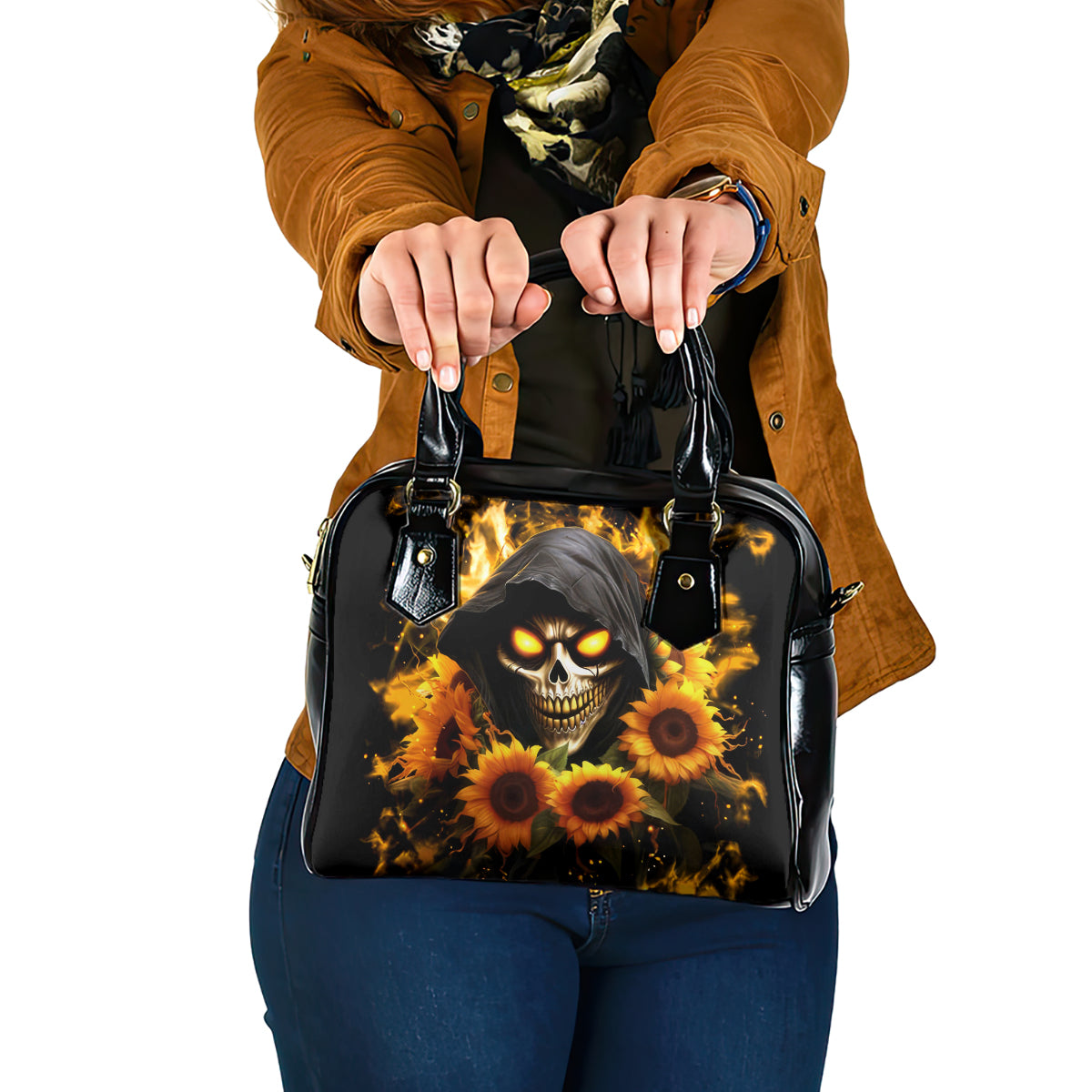 Sunflower Skull Shoulder Handbag Assuming I Was Like Most Girls Was Your First Mistake